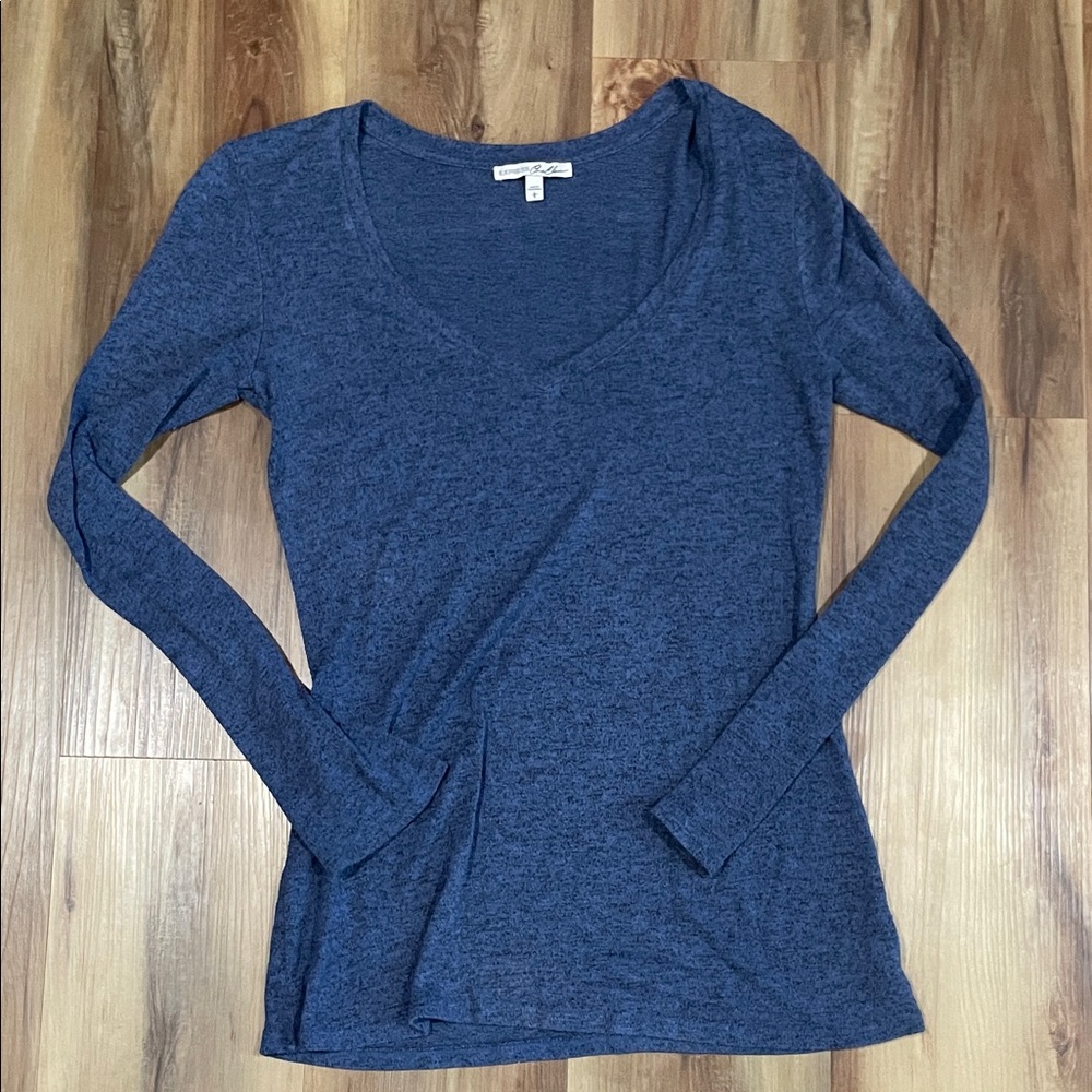 Express Deep Blue V-Neck Blouse